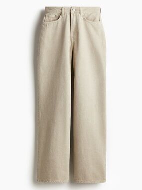 High-Rise Curvy Wide Fit Straight Jeans in Light Taupe